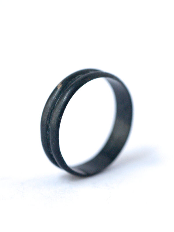 Double Band Ring - Oxidized Silver Stackable Ring | LoveGemStudio