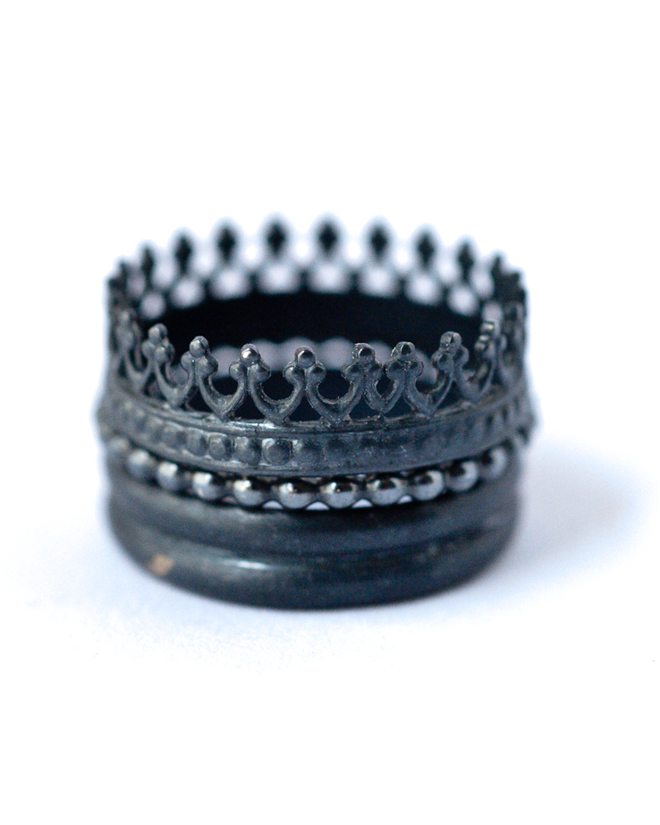 oxidized silver stackable rings