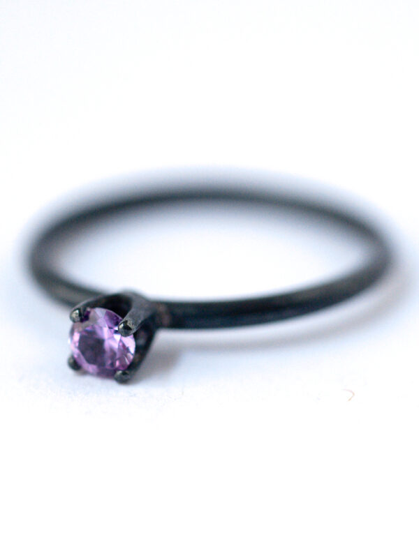 June Birthstone Ring-Alexandrite Oxidized Silver Ring | LoveGem Studio