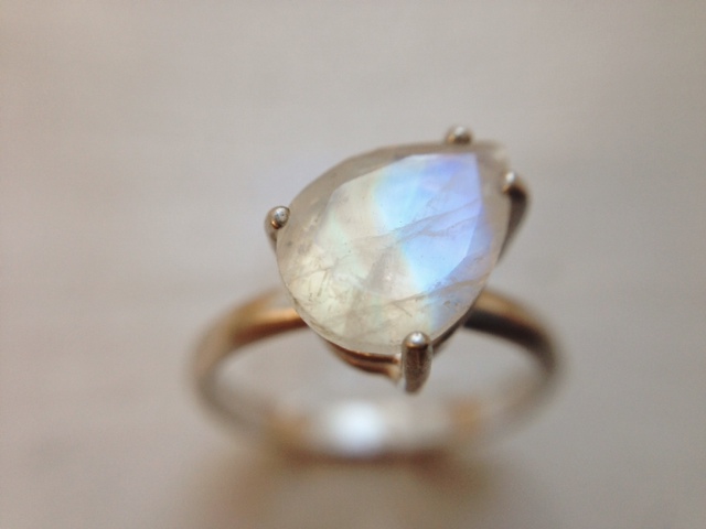 Moonstone Ring in Pear Shape - LoveGem Studio