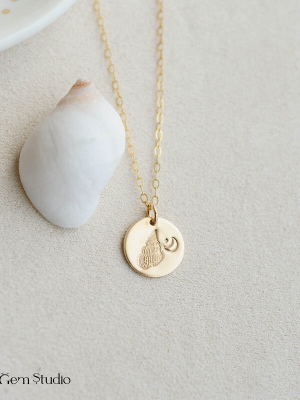 Seashell Charm Necklace | 14k Gold Filled | LoveGem Studio