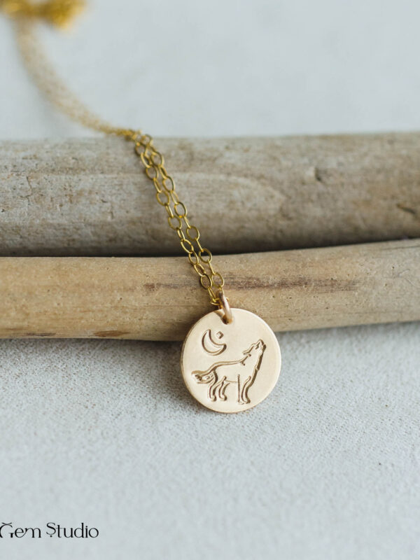 Wolf Charm Necklace | 14k Gold Filled | LoveGem Studio