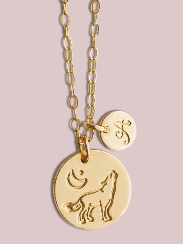 Wolf Charm Necklace / Gold-Filled