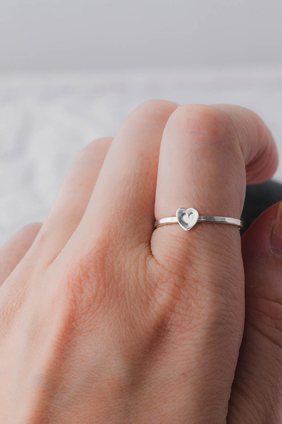 Valentina | Heart-In-Heart Sterling Silver Ring | LoveGem Studio - Image 5