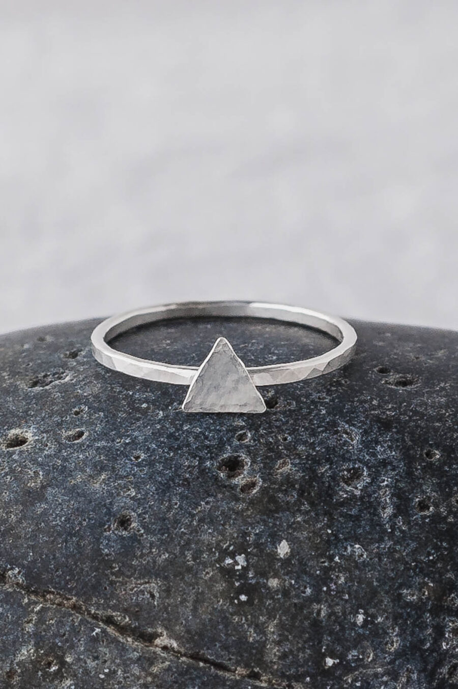 Ada | Forged Triangle Sterling Silver Ring | LoveGem Studio - Image 3