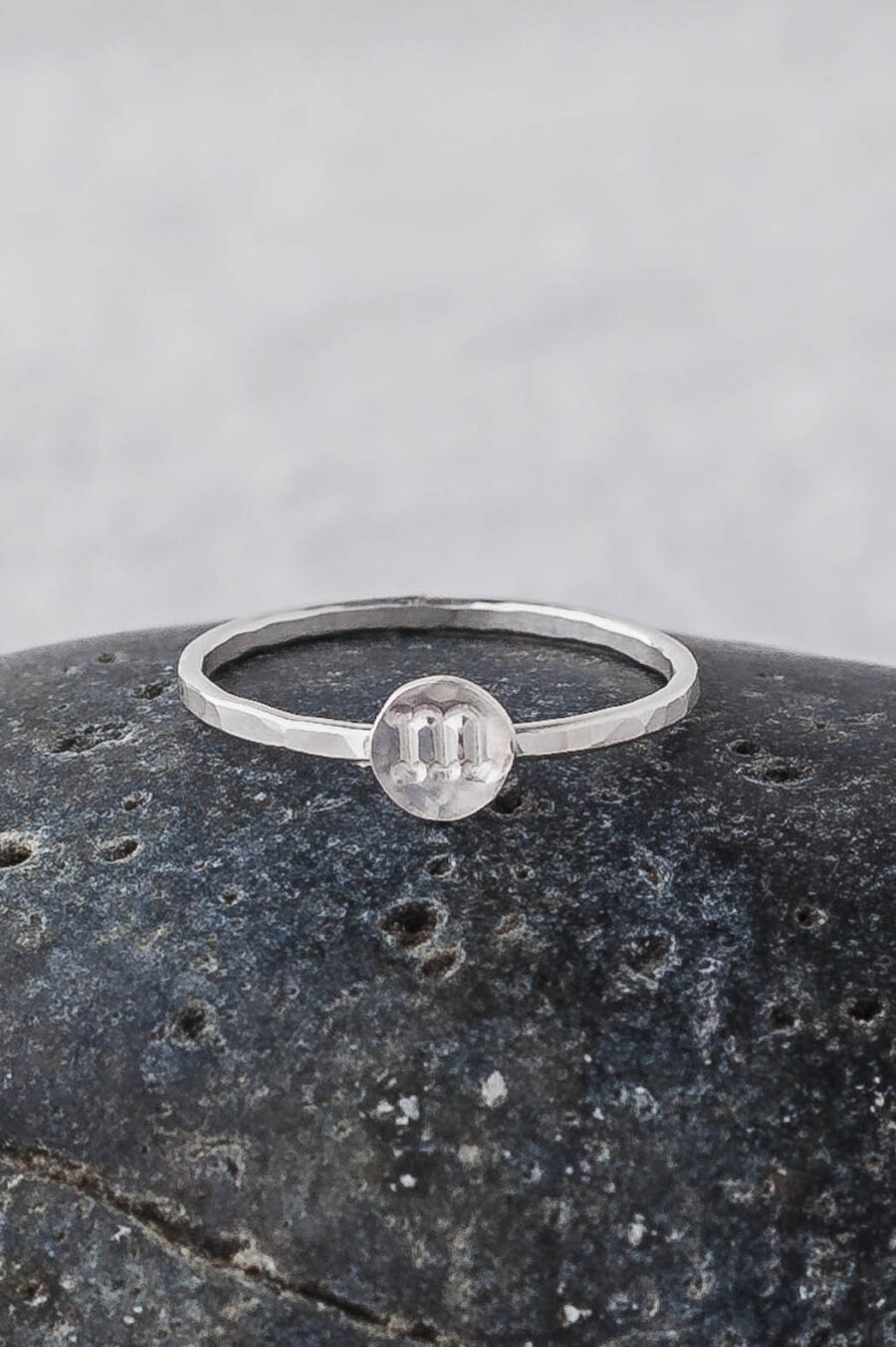 Anya | Forged Initial Sterling Silver Ring | LoveGem Studio