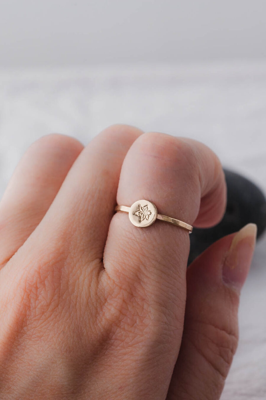 Zara | Birth Flower Ring in 14k Gold Filled | LoveGem Studio - Image 7