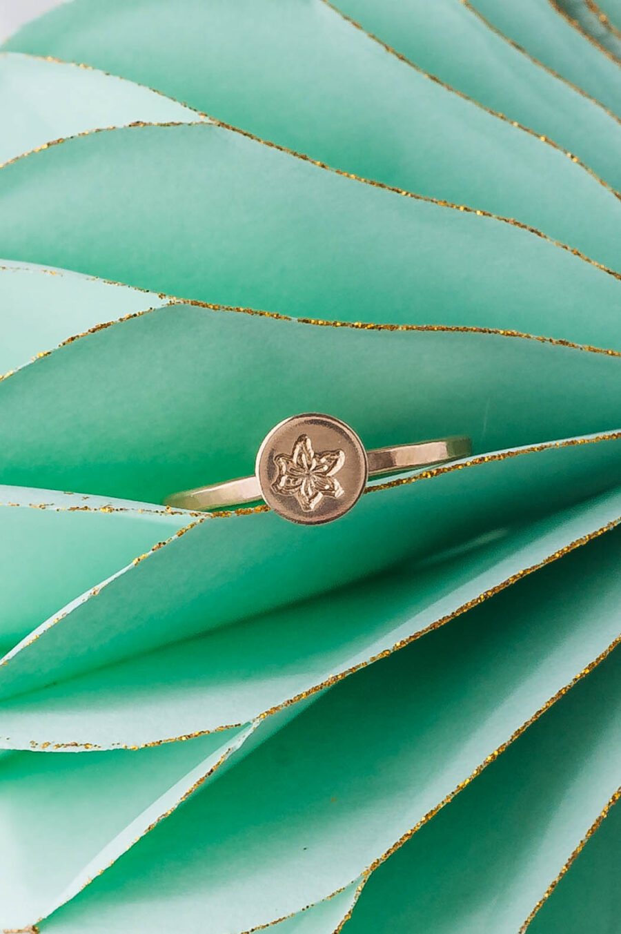 Zara | Birth Flower Ring in 14k Gold Filled | LoveGem Studio - Image 4