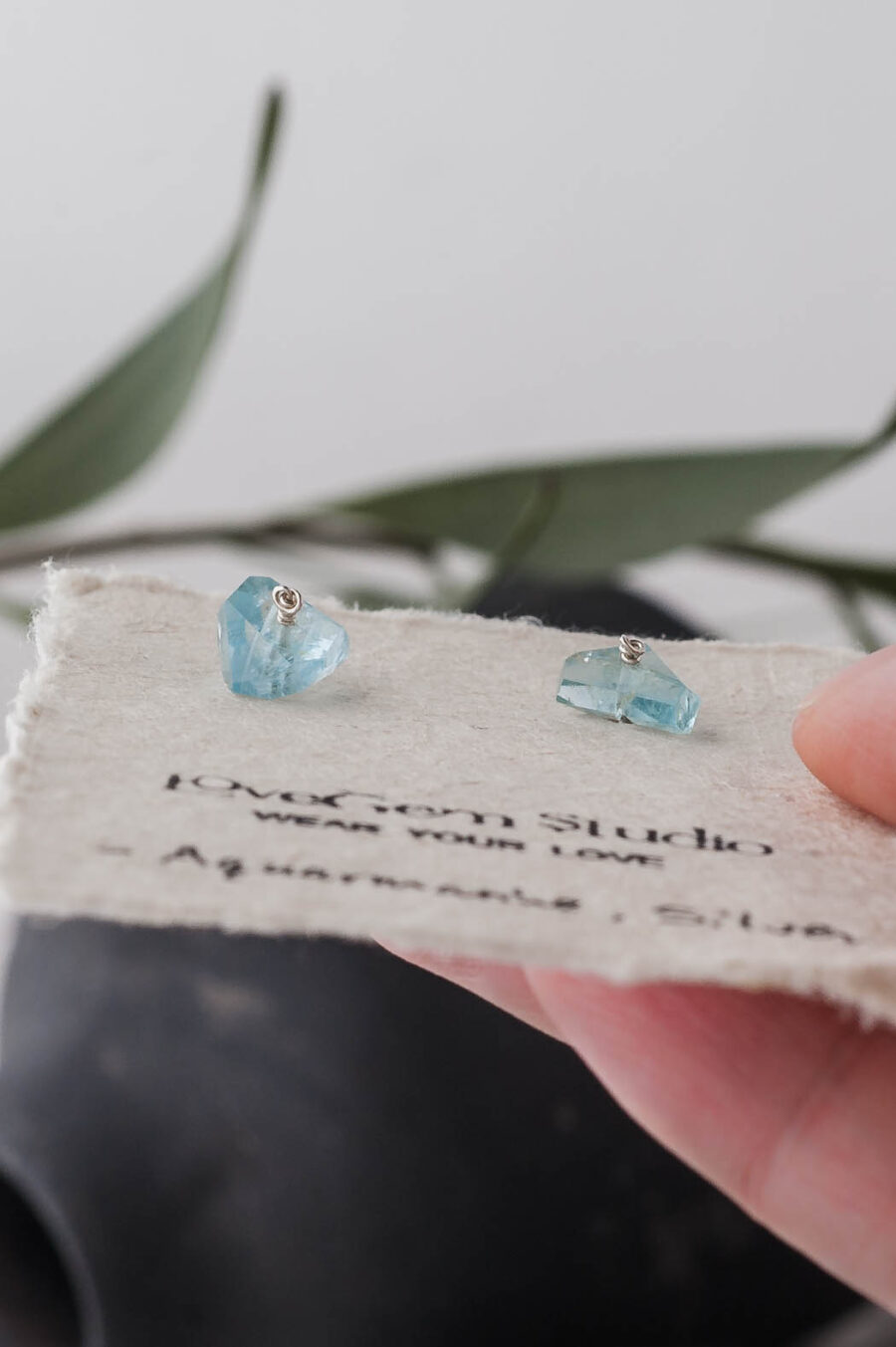 Isla | Aquamarine Stud Earrings | LoveGem Studio - Image 2