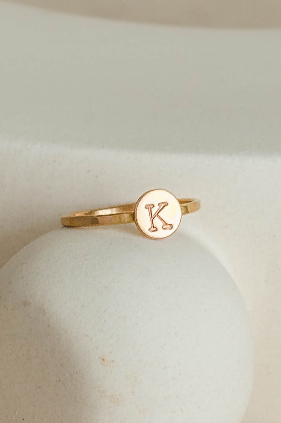 Ella | Initial Ring in 14k Gold Filled | LoveGem Studio