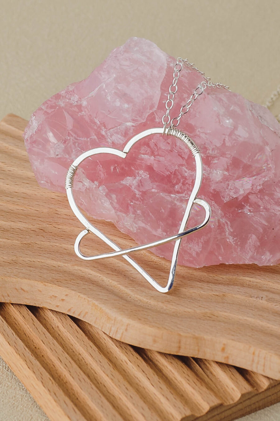 Elora | Large Heart Planet Sterling Silver Necklace | LoveGem Studio - Image 4