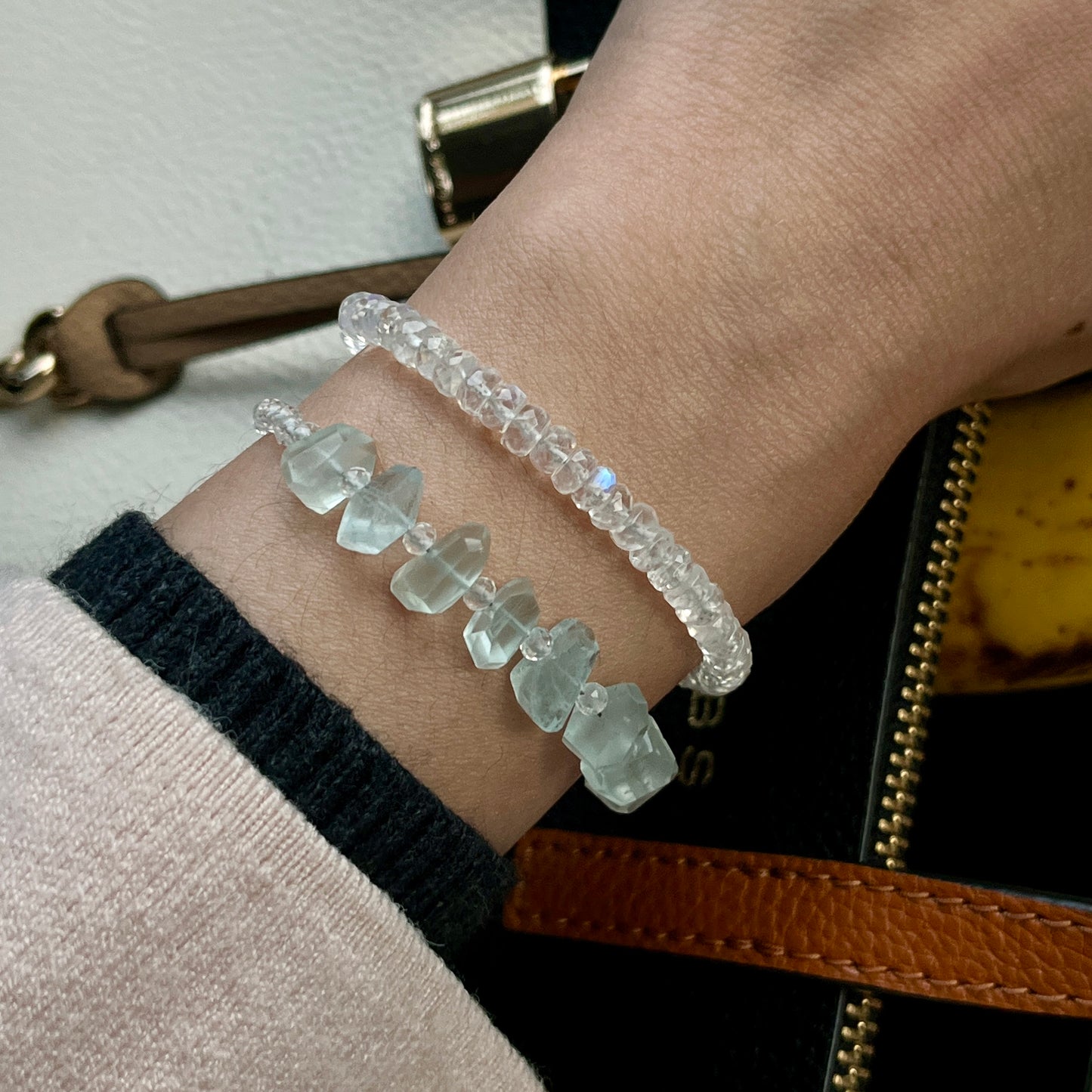 Lunar Luminary Bracelet – Luxe Grade Moonstone with Argentium Silver Toggle