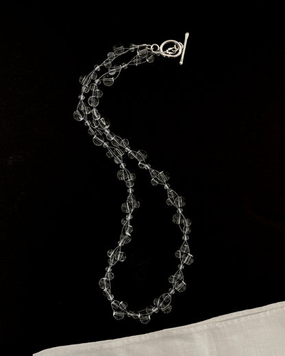 The Clarity Weaver Necklace – Smooth Round Quartz & Fused Argentium