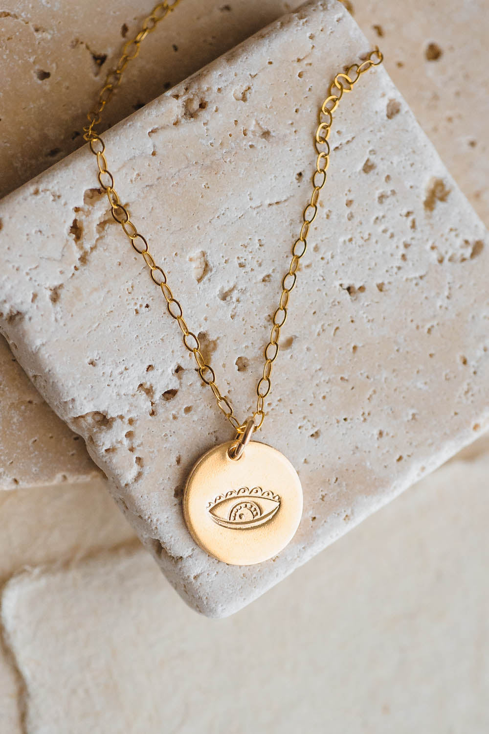 Evil Eye Charm Necklace | 14k Gold Filled | LoveGem Studio - 4, Necklace (Charm + Chain) image