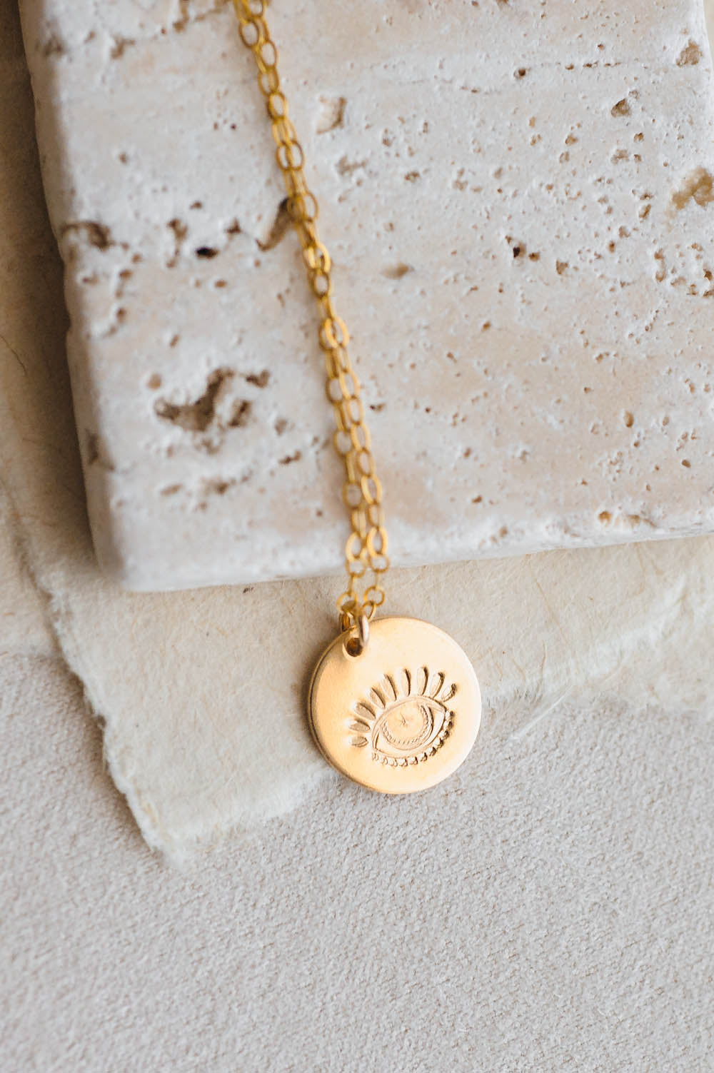 Evil Eye Charm Necklace | 14k Gold Filled | LoveGem Studio - 2, Necklace (Charm + Chain) image