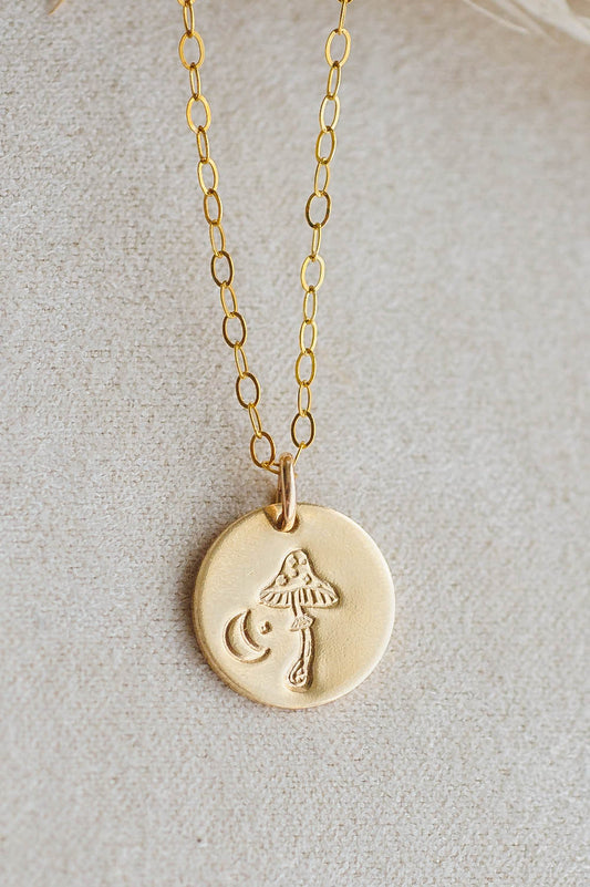Mushroom Charm Necklace | 14k Gold Filled | LoveGem Studio image 0