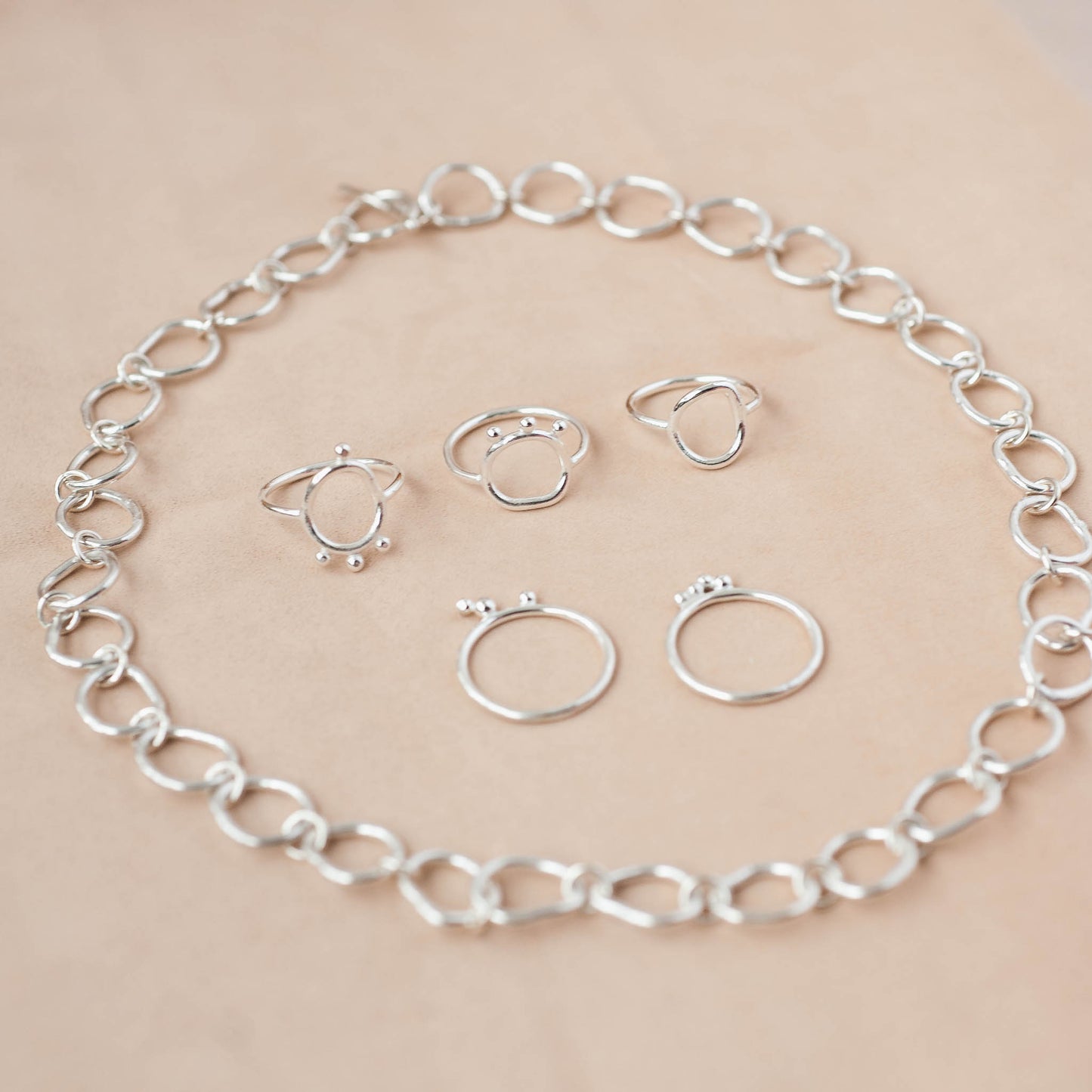The Resonance Arch Statement Ring – Fused Argentium  Loop Design