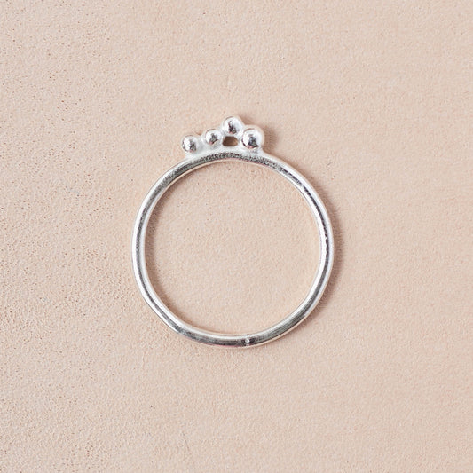 The Elemental Cluster Statement Ring – Hand-Fused Bead Texture (V1)