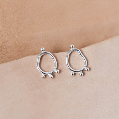 The Organic Resonance Stud Earrings – Fused Argentium Loops