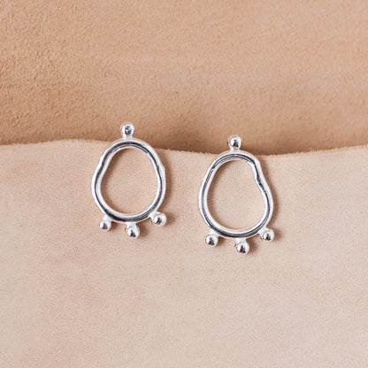 The Organic Resonance Stud Earrings – Fused Argentium Loops
