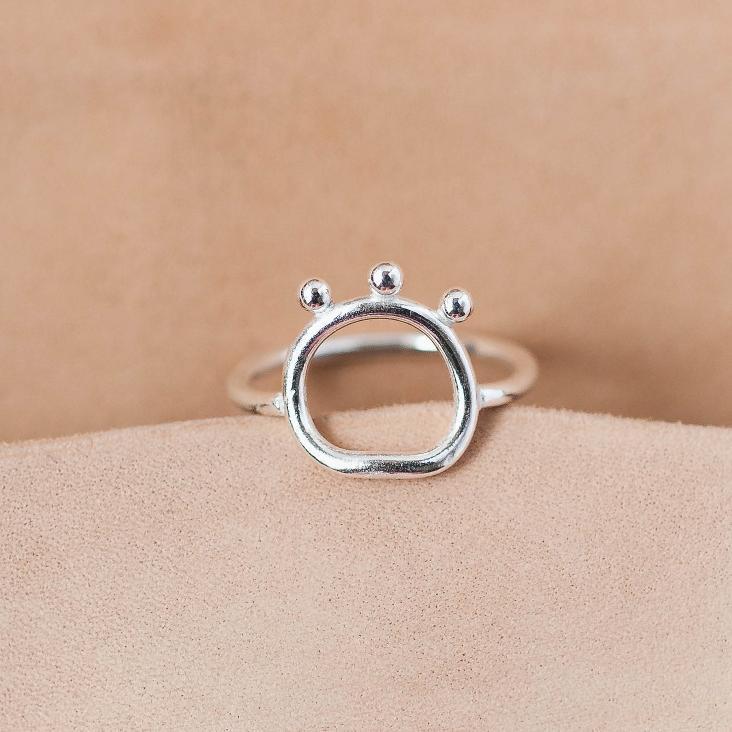 The Resonance Arch Statement Ring – Fused Argentium  Loop Design