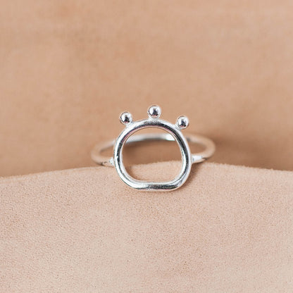 The Resonance Arch Statement Ring – Fused Argentium  Loop Design