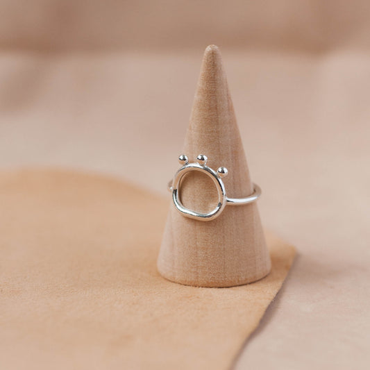 The Resonance Arch Statement Ring – Fused Argentium  Loop Design