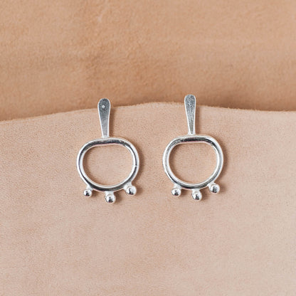 The Architectural Flow Stud Earrings – Forged Argentium  Bars & Loops