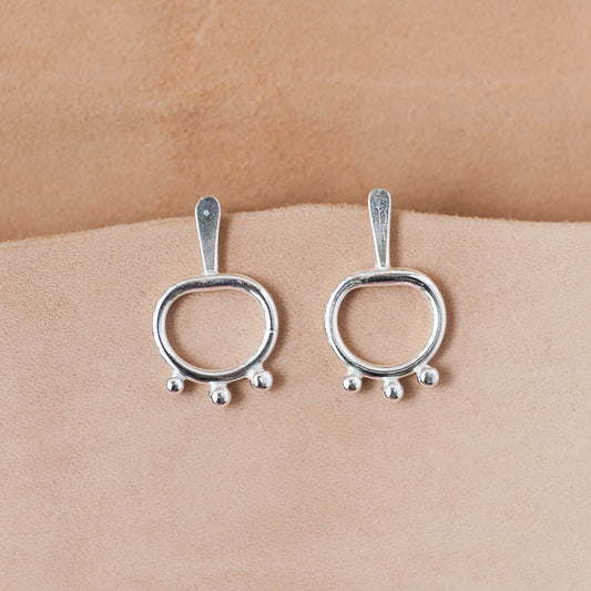 The Architectural Flow Stud Earrings – Forged Argentium  Bars & Loops