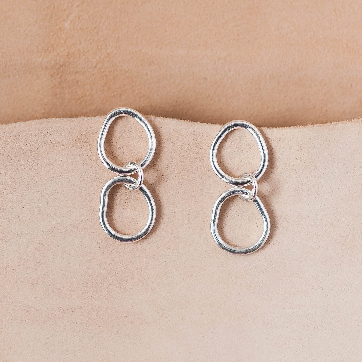 The Dual Frequency Drop Earrings – Fused Argentium Double Loops