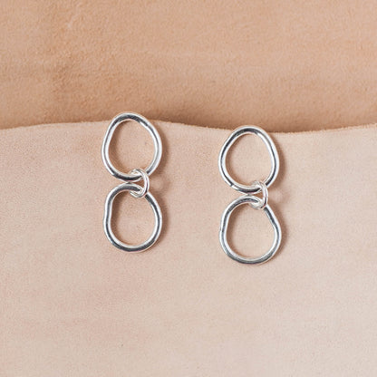 The Dual Frequency Drop Earrings – Fused Argentium Double Loops
