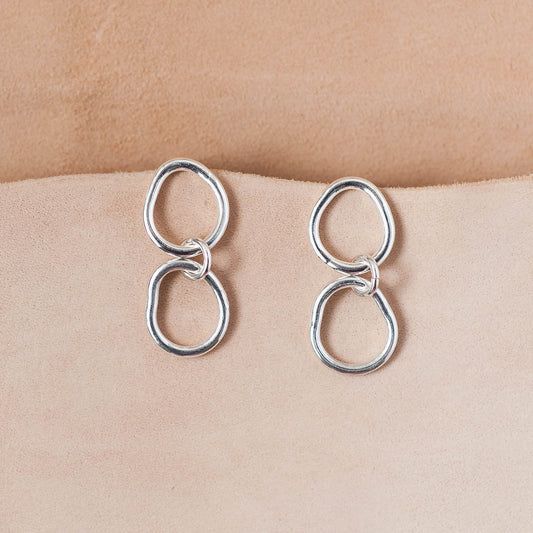 The Dual Frequency Drop Earrings – Fused Argentium Double Loops