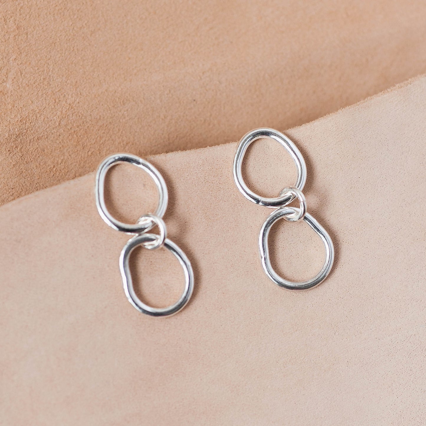 The Dual Frequency Drop Earrings – Fused Argentium Double Loops