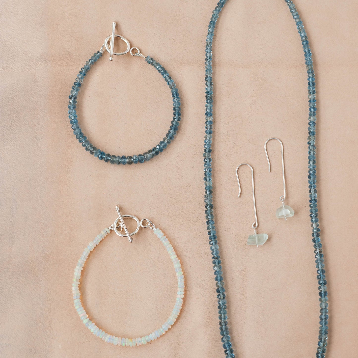 The Tidal Flow Dangle Earrings – Aquamarine Nuggets & Handmade French Hooks