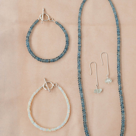 The Tidal Flow Dangle Earrings – Aquamarine Nuggets & Handmade French Hooks