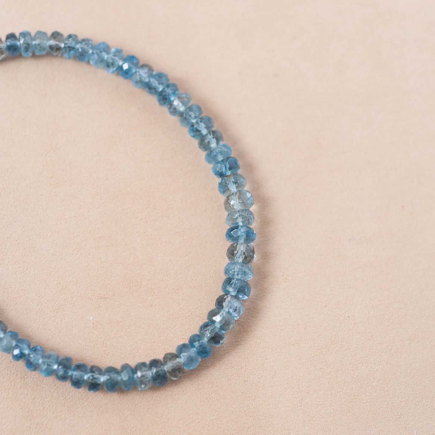 The Luminous Current Bracelet – Glassy Aquamarine Rondelles & Fused Argentium