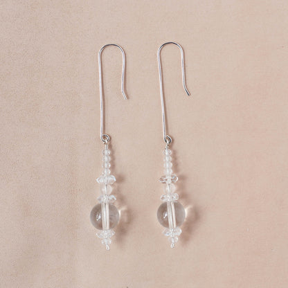 The Ethereal Echo Dangle Earrings – Assorted Quartz & Handmade French Hooks