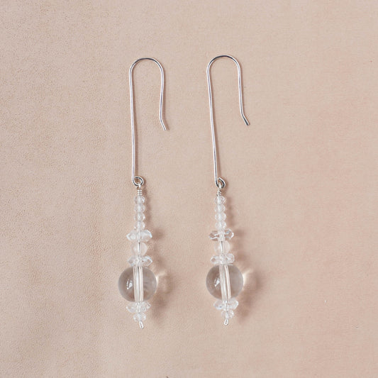 The Ethereal Echo Dangle Earrings – Assorted Quartz & Handmade French Hooks