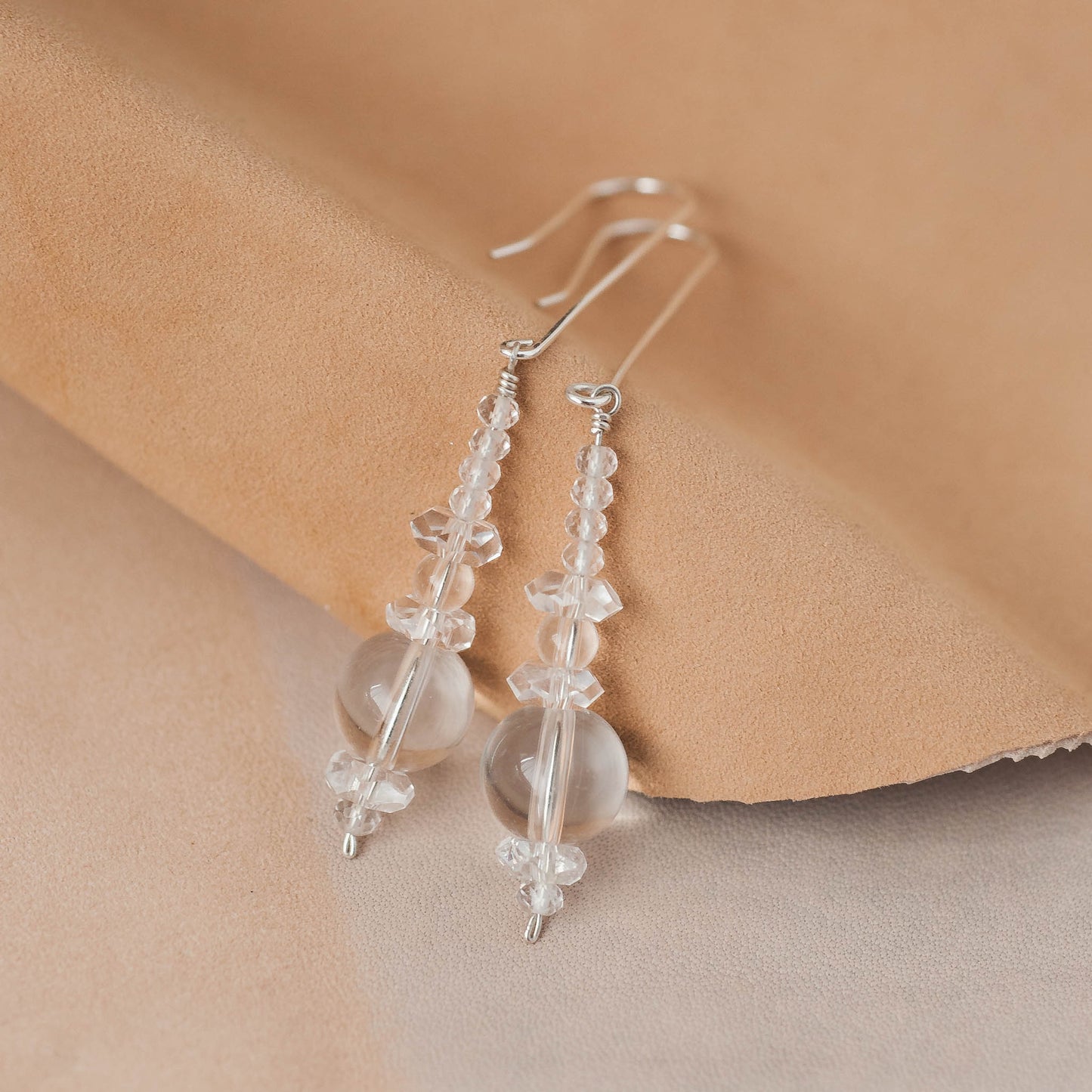 The Ethereal Echo Dangle Earrings – Assorted Quartz & Handmade French Hooks