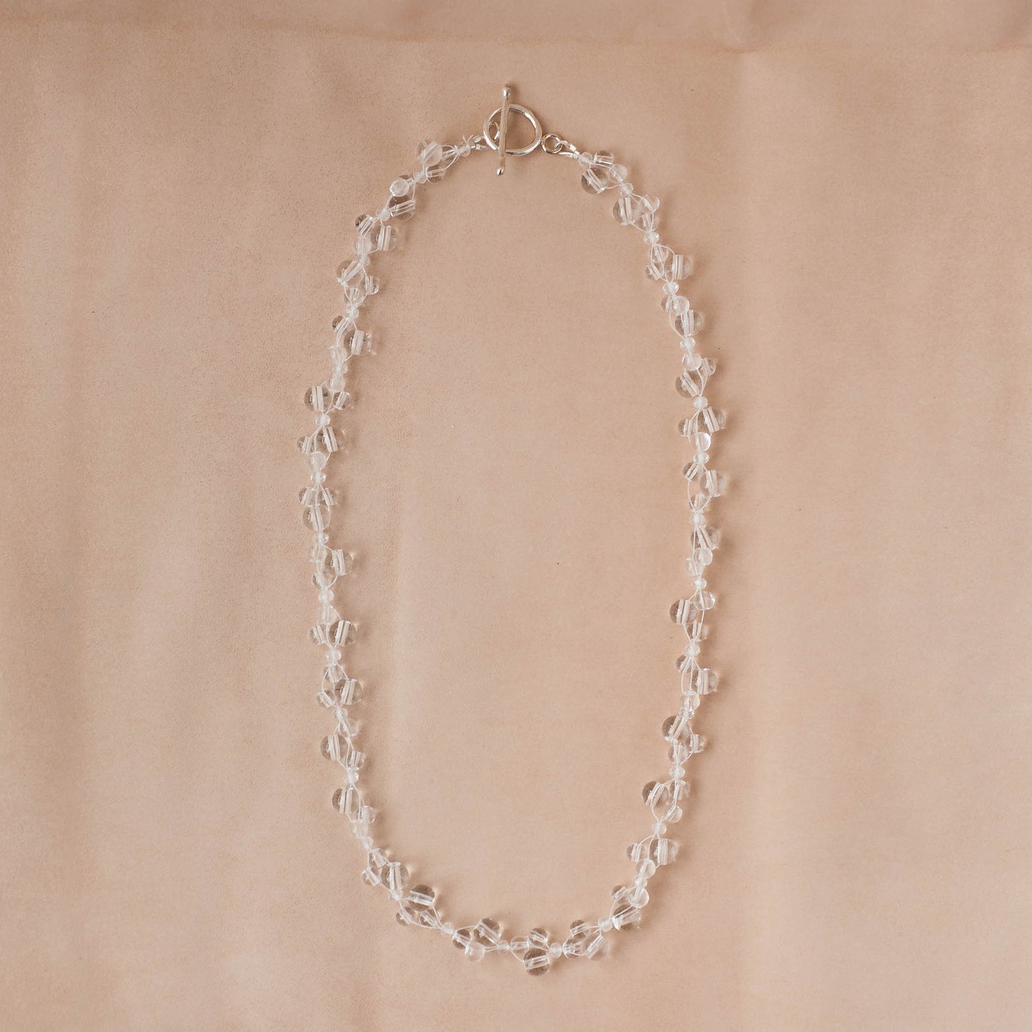 The Clarity Weaver Necklace – Smooth Round Quartz & Fused Argentium