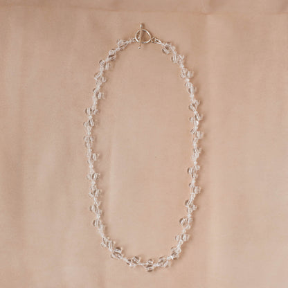 The Clarity Weaver Necklace – Smooth Round Quartz & Fused Argentium