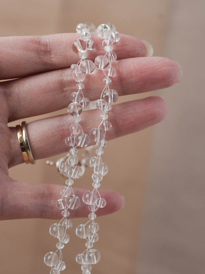 The Clarity Weaver Necklace – Smooth Round Quartz & Fused Argentium