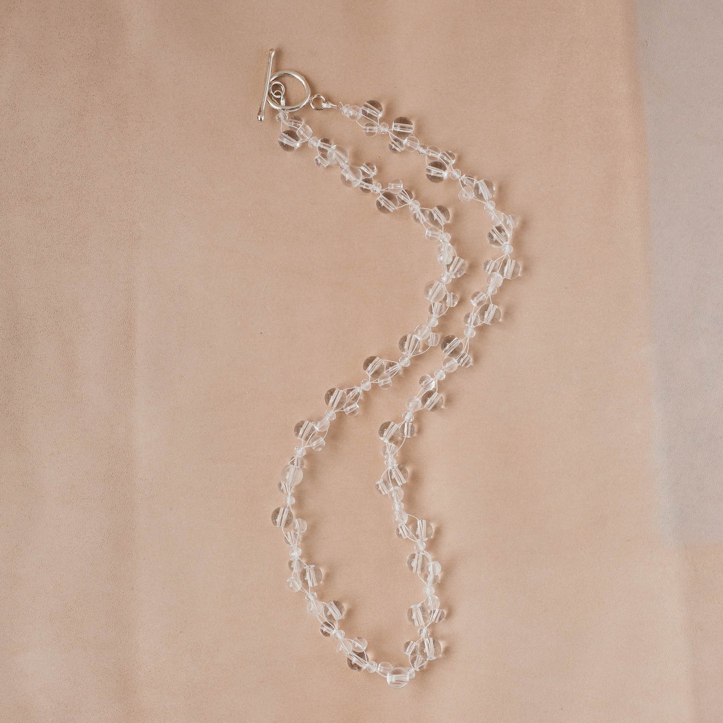 The Clarity Weaver Necklace – Smooth Round Quartz & Fused Argentium
