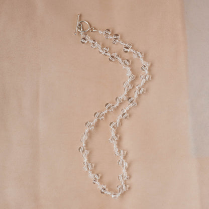 The Clarity Weaver Necklace – Smooth Round Quartz & Fused Argentium