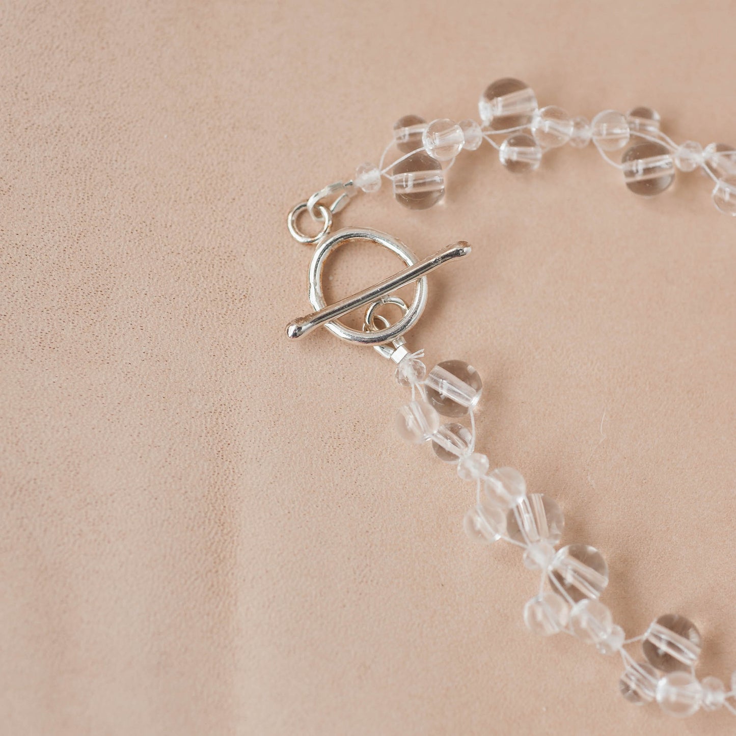 The Clarity Weaver Necklace – Smooth Round Quartz & Fused Argentium