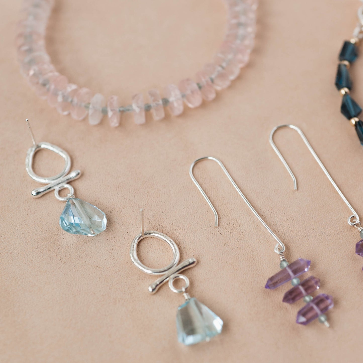 The Meridian Drop Earrings – Sky Blue Topaz & Fused Argentium