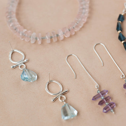 The Meridian Drop Earrings – Sky Blue Topaz & Fused Argentium