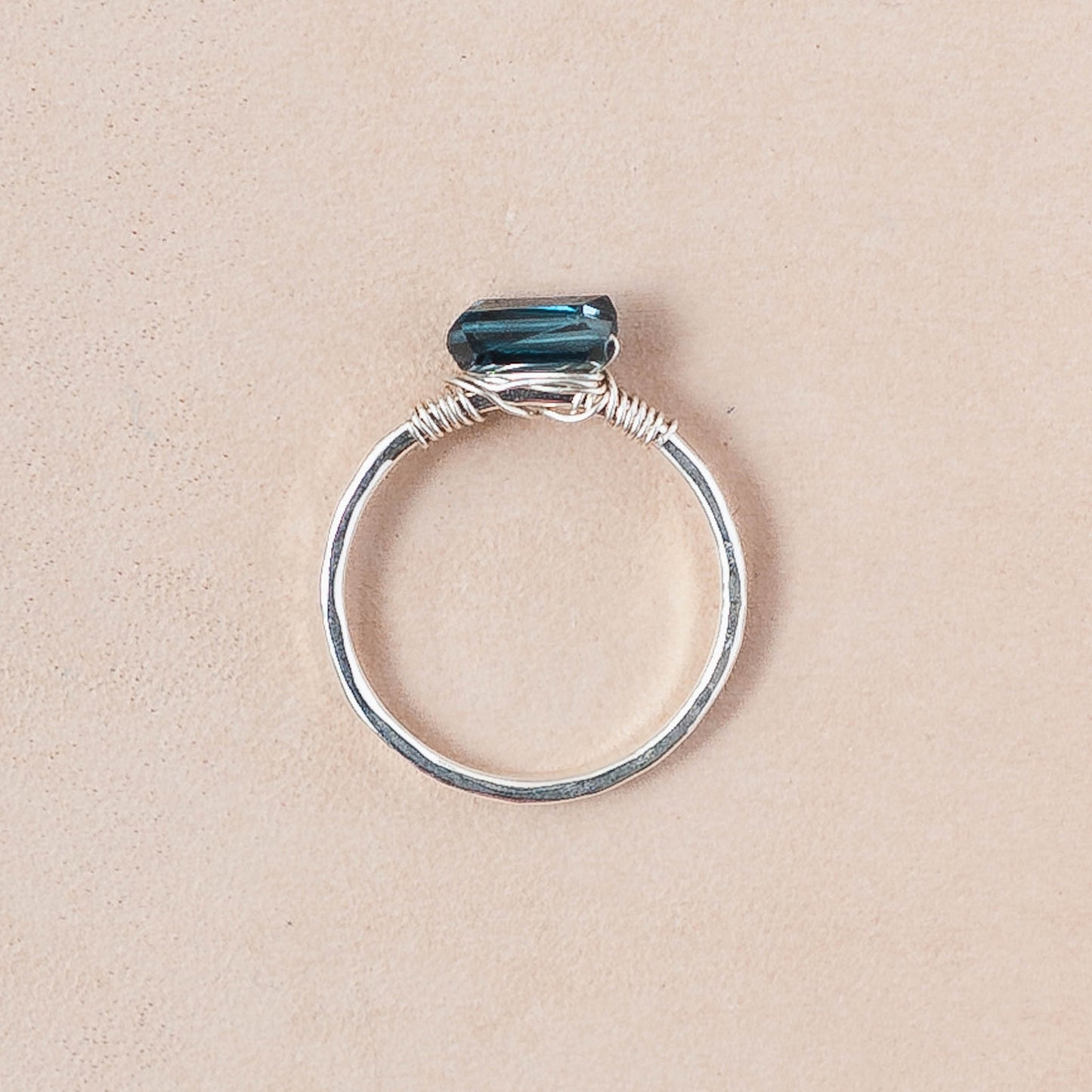 The Anchored Depth Ring – London Blue Topaz & Fused Argentium