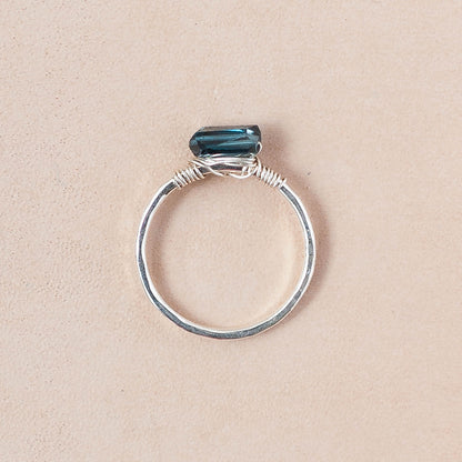 The Anchored Depth Ring – London Blue Topaz & Fused Argentium