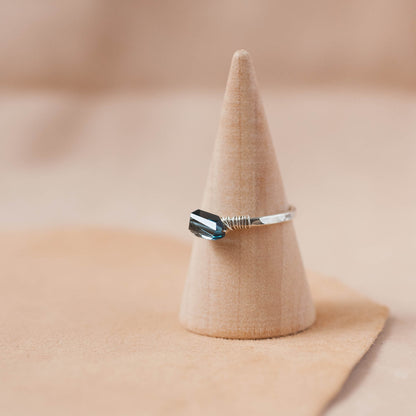 The Anchored Depth Ring – London Blue Topaz & Fused Argentium